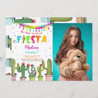Editable Fiesta Birthday Party Photo Invitation