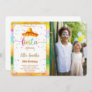 Editable Fiesta Birthday Photo Invitation