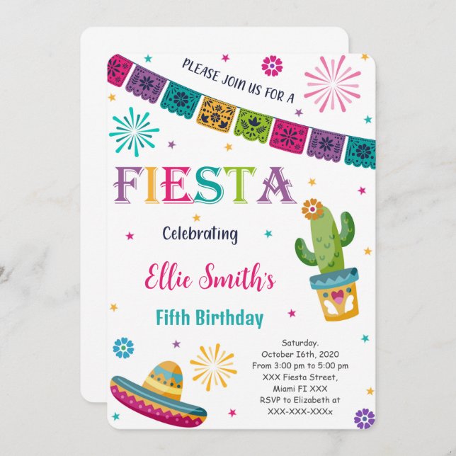 Editable Fiesta Invitation (Front/Back)