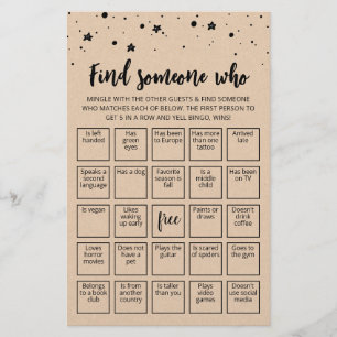 Editable Find Someone Who Game Bingo game