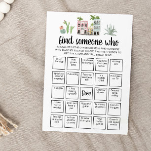 Editable Find Someone Who Game Bingo game Card