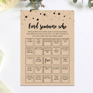 Editable Find Someone Who Game Bingo game Card