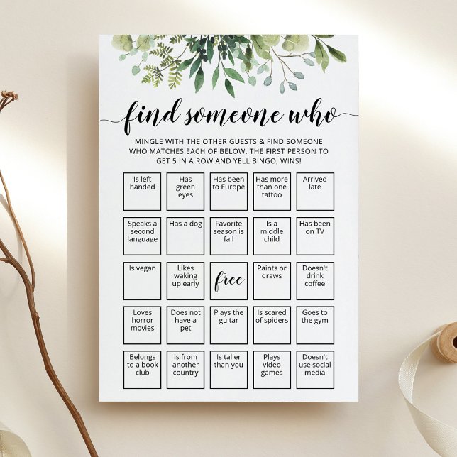 Editable Find Someone Who Game Bingo game Card (Creator Uploaded)