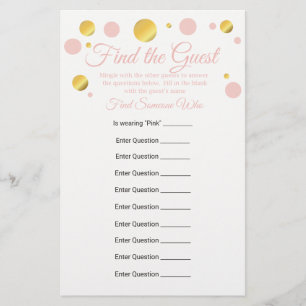 Editable Find the Guest Baby Shower Game