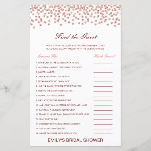 Editable Find the Guest Bridal Shower Game