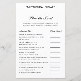 Editable Find the Guest Bridal Shower Game