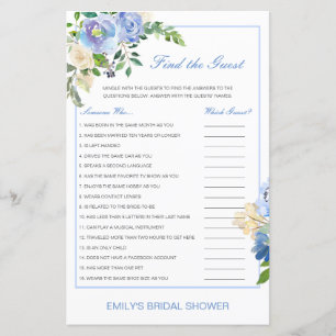 Editable Find the Guest Bridal Shower Game