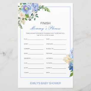 Editable Finish Mummy's Phrase Baby Shower