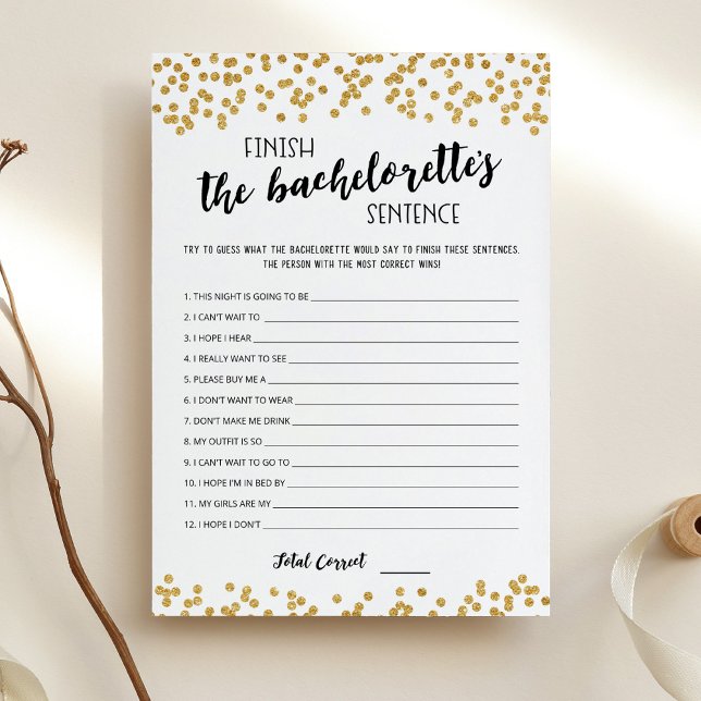 Editable Finish the Bachelorette's Sentence Card (Creator Uploaded)
