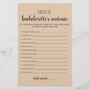 Editable Finish the Bachelorette's Sentence Game