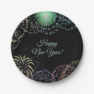 Editable Fireworks Paper Plate