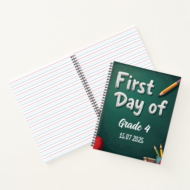 Editable First Day Chalkboard Design Notebook (Inside)