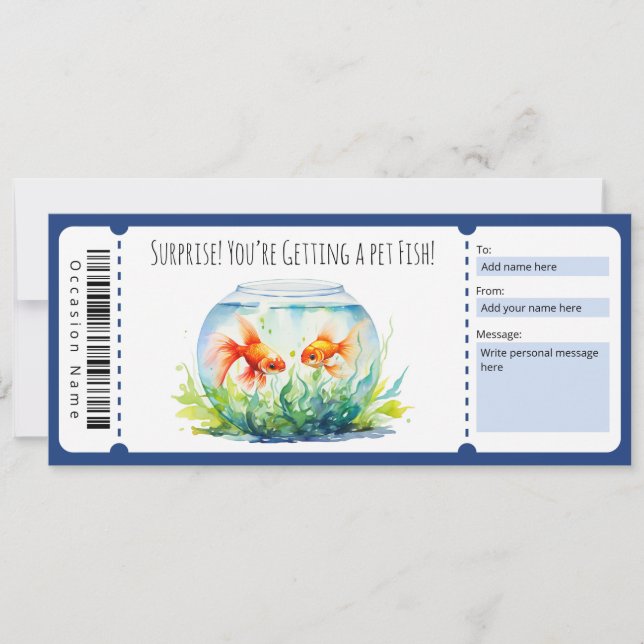 Editable Fish Gift Certificate for fist lovers Invitation (Front)
