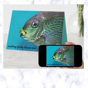 Editable Fishy Kisses Card