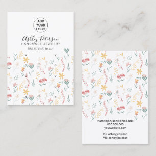 Editable floral pattern logo multi stud earring business card