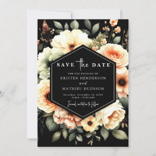  Editable Floral Peach Wedding  Save The Date