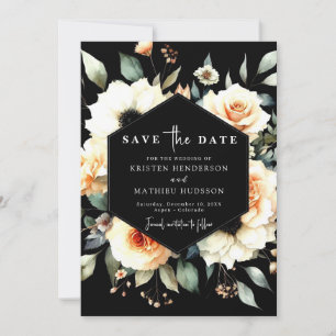 Editable Floral Peach Wedding Save The Date