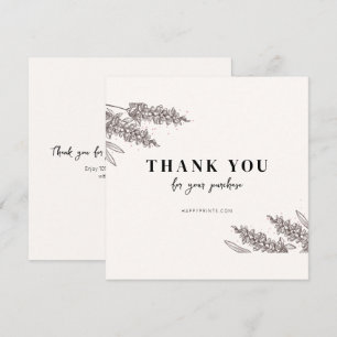Editable Floral Thanks For Your Order  Thank You Card