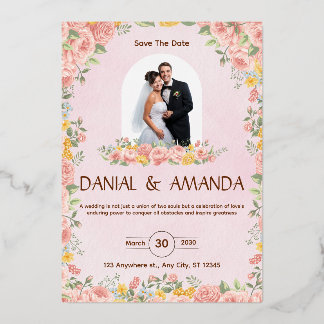 Editable Floral Wedding Invitation Template