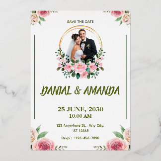 Editable Floral Wedding Save The Date Invitation 