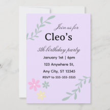 Editable flower birthday invitation