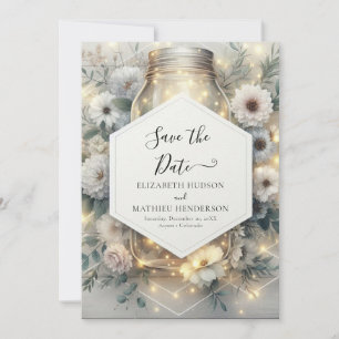  Editable Flowers Mason Jar Wedding Save The Date
