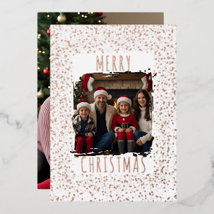 Editable Foil Christmas Card Template Two Photos
