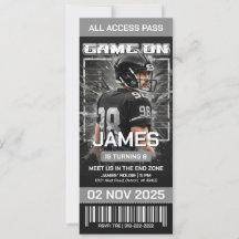 Editable Football Ticket Birthday Invitation