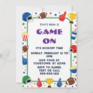 Editable Football Watch Party Invitation 2026