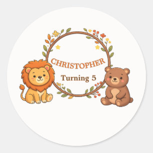 Editable Forest Animals Birthday Envelope Sticker