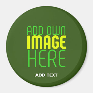EDITABLE FOREST GREEN IMAGE TEXT TEMPLATE MAGNET