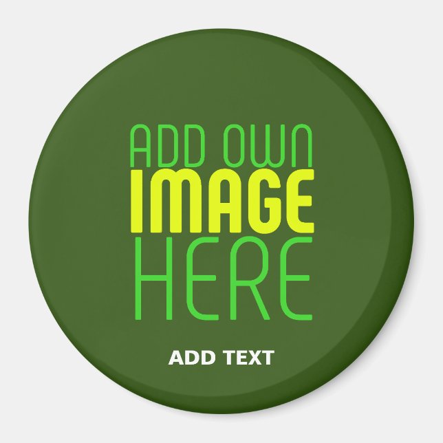 EDITABLE FOREST GREEN IMAGE TEXT TEMPLATE MAGNET (Front)