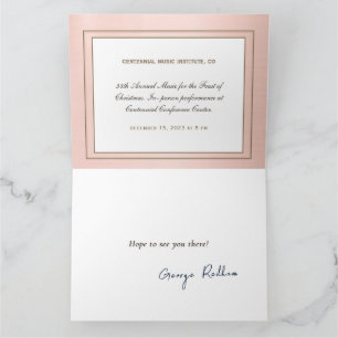 Editable Formal Black Gold Music Note Gold Border  Card