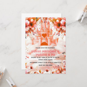 Editable Four ever a Princess 4th Birthday Invitat Invitation