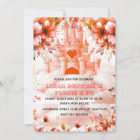 Editable Four ever a Princess 4th Birthday Invitat