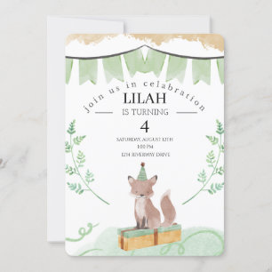 Editable Fox Birthday Invitation   Woodland Animal