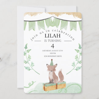Editable Fox Birthday Invitation | Woodland Animal