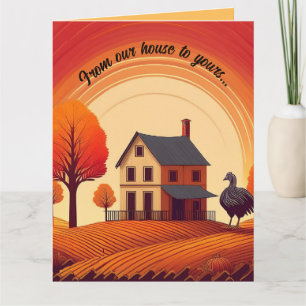Editable From Our House To Yours Thanksgiving Card