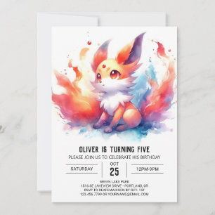 Editable Fun Fox Birthday Invitation
