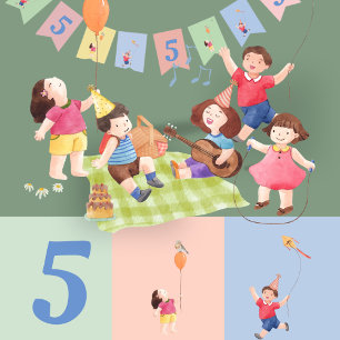 Editable Fun Kids Birthday Pastel Kite Balloon Bunting