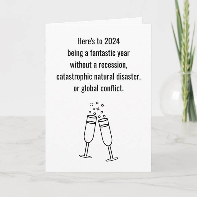 Editable Funny 2024 Happy New Year Card (Front)