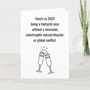 Editable Funny 2024 Happy New Year Card