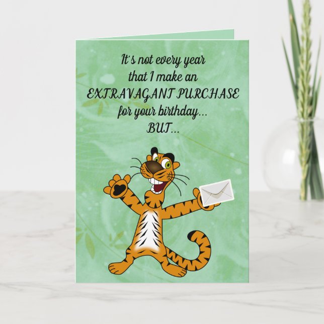 Editable Funny Tiger Birthday Card (Front)