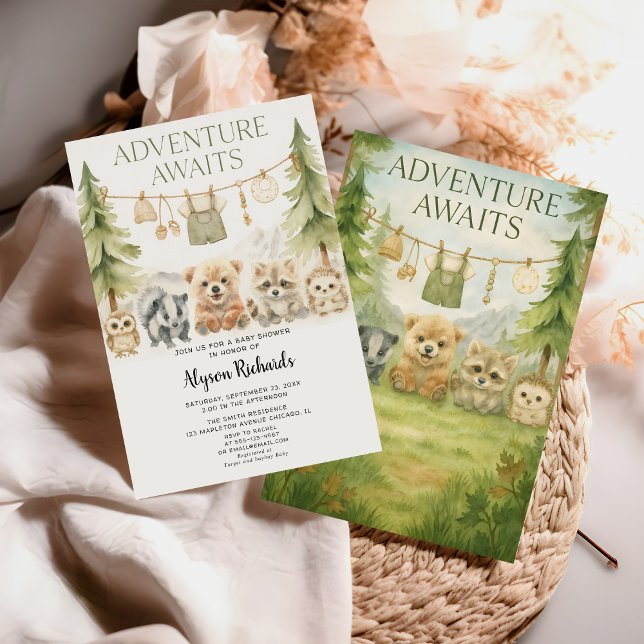 Editable Gender Neutral Fall Woodland Baby Shower Invitation (Creator Uploaded)