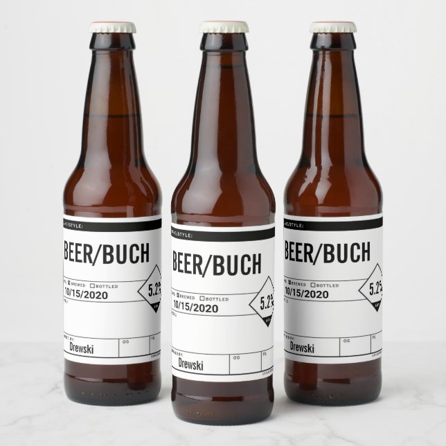 Editable Generic Beer Bottle Label Stickers (Bottles)