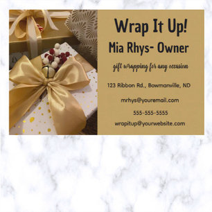 Editable Gift Wrapping Business Card