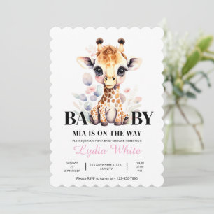 EDITABLE Giraffe Baby Shower girl baby shower