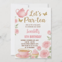 Editable Girl’s Tea Party Invite