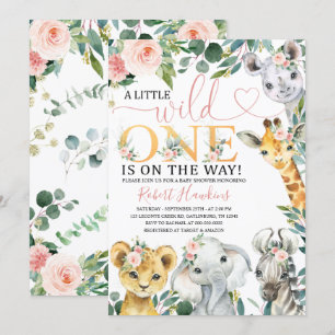 Editable Girl Safari Baby Shower Invitation