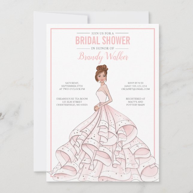 Editable Glam Bride Bridal Shower Invitation (Front)
